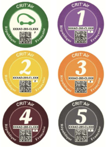 Les pastilles Crit'Air de 1 à 5 © developpement-durable.gouv.fr Les pastilles Crit'Air de 1 à 5 © developpement-durable.gouv.fr