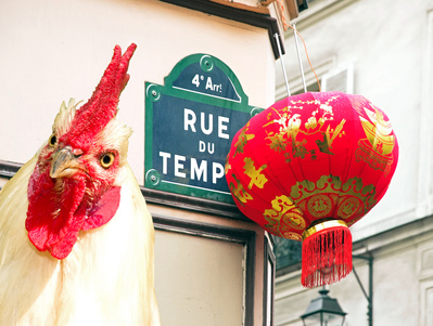 L'année du coq décore le 4e arrondissement de Paris © neko92vl