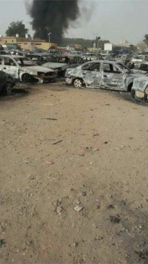 Parc de voitures brûlées par des Islamistes à Tripoli en Libye les 23 et 24 février 2017 © DR. Parc de voitures brûlées par des Islamistes à Tripoli en Libye les 23 et 24 février 2017 © DR.