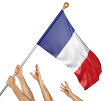 Seuls les drapeaux tricolores sont autorisés par les organisateurs de la manifestation © Kagenmi Seuls les drapeaux tricolores sont autorisés par les organisateurs de la manifestation © Kagenmi