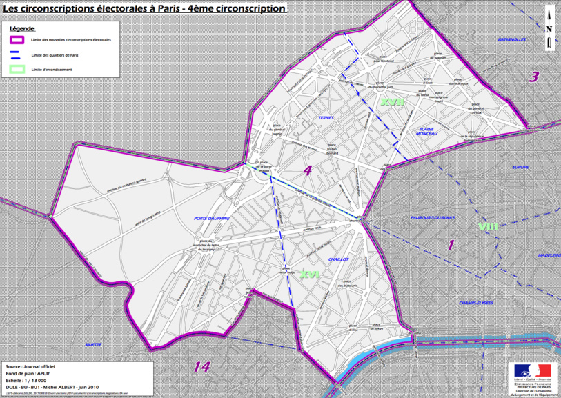 Cliquer pour agrandir - La 4e circonscription de Paris (c) Ministère de l'intérieur.
