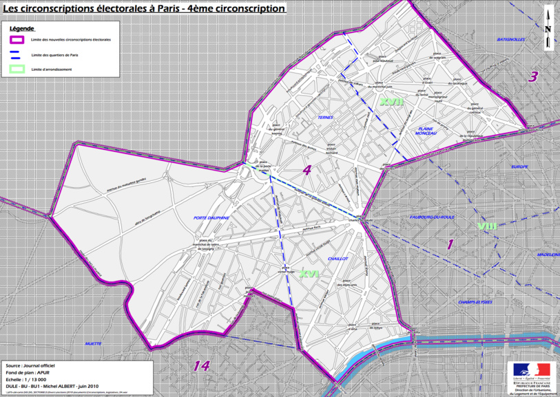 Cliquer pour agrandir - La 4e circonscription de Paris (c) Ministère de l'intérieur. Cliquer pour agrandir - La 4e circonscription de Paris (c) Ministère de l'intérieur.