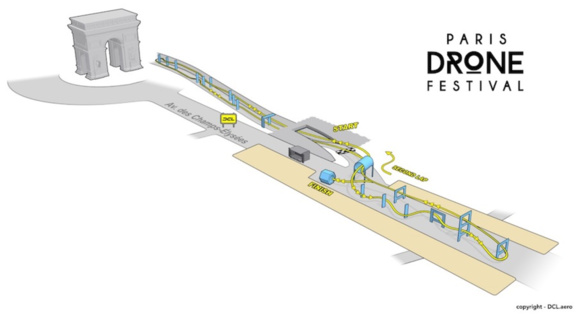 Le circuit du Paris Drone Festival 2017 © DCL aero Le circuit du Paris Drone Festival 2017 © DCL aero