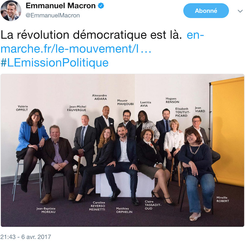 Laetitia Avia est l'un des 14 premiers candidats soutenus publiquement par Emmanuel Macron dès le 6 avril 2017.