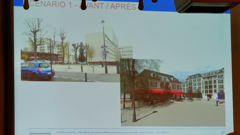 Scenario 1 du réaménagement de la place du Château : Avant et Après © VD/FT Scenario 1 du réaménagement de la place du Château : Avant et Après © VD/FT