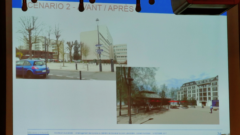 Scenario 2 du réaménagement de la place du Château : Avant et Après © VD/FT Scenario 2 du réaménagement de la place du Château : Avant et Après © VD/FT
