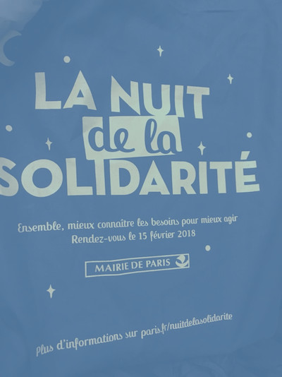 la première nuit de la solidarité à Paris © affiche modifiée