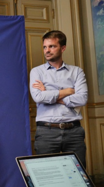 Bruno Julliard lors de la conférence de presse précédant le conseil de Paris de juillet 2018 © VD/PT