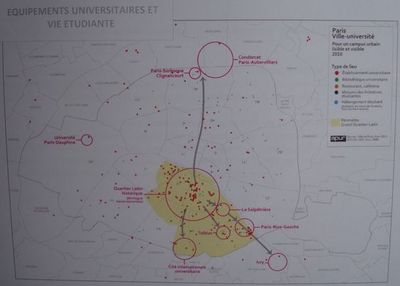 Equipements universitaires et vie étudiante - Source : Ville de Paris, Apur 2010.