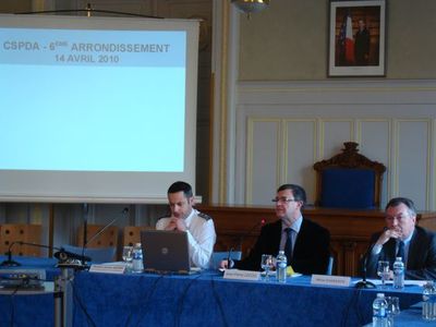 Le conseil de sécurité et de prévention de la délinquance du 6e arrondissement le 14 avril 2010.