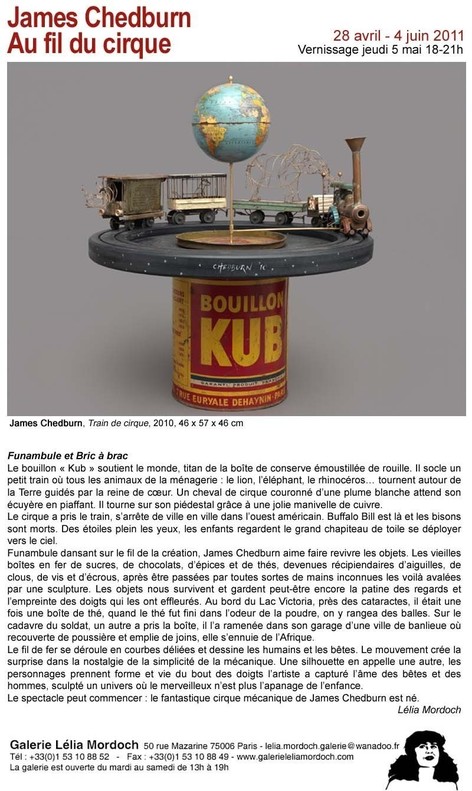 James Chedburn, Au fil du cirque, à la Galerie Lélia Mordoch.