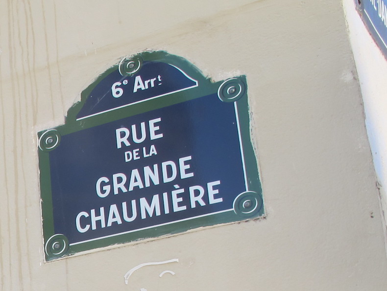 Plaque de la rue de la Grande Chaumière dans le 6e arrondissement de Paris © Celette 2012 CC-BY SA 3.0
