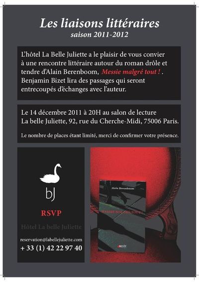 14 décembre 2011 : rencontre littéraire avec Alain Berenboom à la Belle Juliette