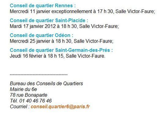 L'agenda des conseils de quartier du 6e arrondissement (c) Mairie du 6e arrondissement. L'agenda des conseils de quartier du 6e arrondissement (c) Mairie du 6e arrondissement.
