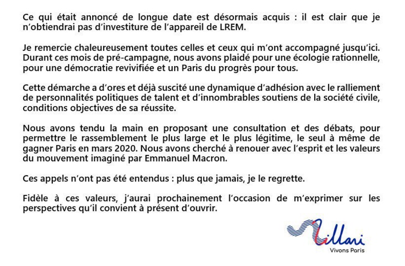Cédric Villani s'exprime après les résultats de la commission d'investiture LREM. Cédric Villani s'exprime après les résultats de la commission d'investiture LREM.