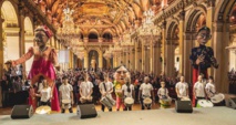 Giant Mozambique puppets, together with the band from Parade, at an earlier presentation in March 2019, all participants will march from Hôtel de Ville to the theatre on Friday next ©Thomas Amouroux, Théâtre du Châtelet Giant Mozambique puppets, together with the band from Parade, at an earlier presentation in March 2019, all participants will march from Hôtel de Ville to the theatre on Friday next ©Thomas Amouroux, Théâtre du Châtelet