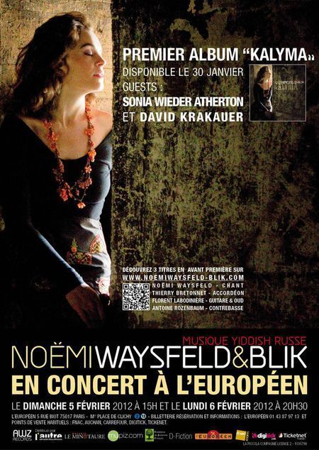 5 et 6 février 2012 : Noémi WAYSFELD & BLIK en concert à l'Européen