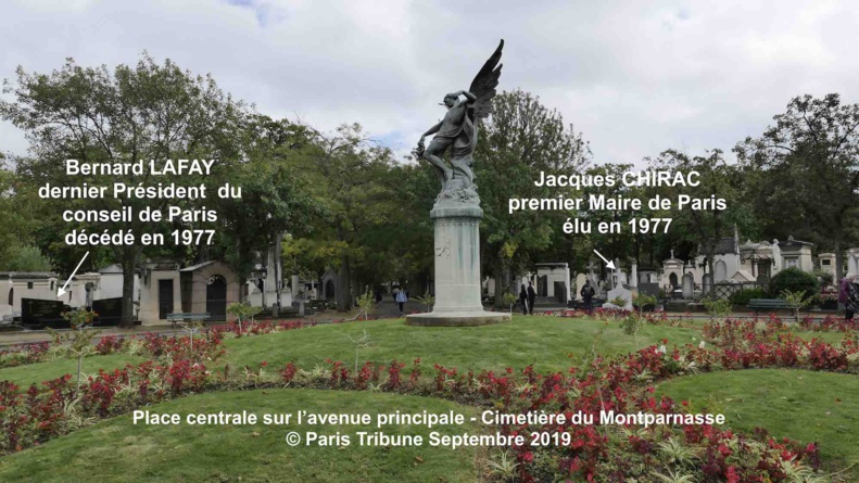 Jacques Chirac 1932 - 2019 enterré à proximité du dernier président du conseil de Paris Bernard Lafay 1903 - 1977 © VD/PT