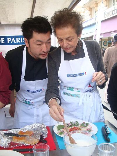 Le Chef Pierre Sang et Lyne Cohen-Solal - Photo : VD.