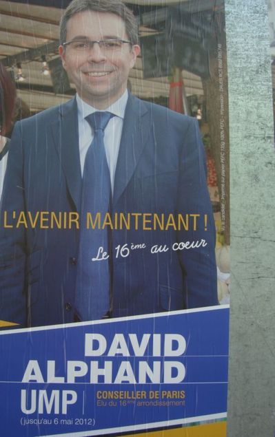Détail de l'affiche du candidat David Alphand - Photo : VD.