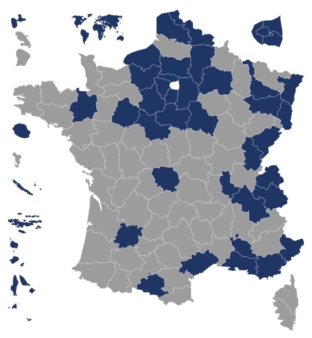 La carte du contentieux des législatives 2012 (c) http://www.conseil-constitutionnel.fr