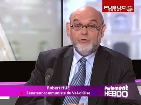 Robert Hue sur la chaîne parlementaire en 2009 (c) Public Sénat.