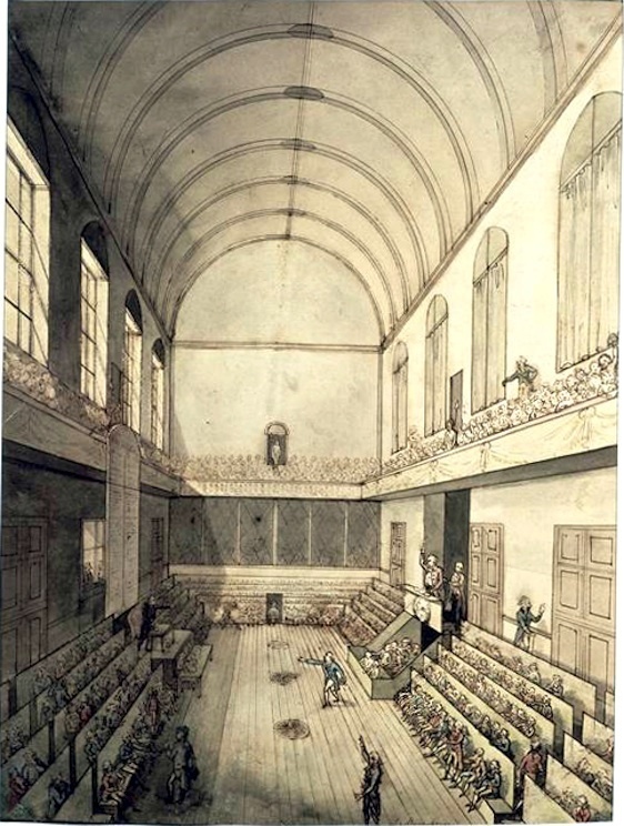 La Salle du Manège aux Tuileries où siégèrent successivement l’Assemblée Constituante du 9 novembre 1789 au 30 septembre 1791, l’Assemblée Législative du 1er octobre 1791 au 21 septembre 1792, la Convention Nationale du 21 septembre 1792 au 9 mai 1793 et où démarra l'An I de la République le 22 septembre 1792. La Salle du Manège aux Tuileries où siégèrent successivement l’Assemblée Constituante du 9 novembre 1789 au 30 septembre 1791, l’Assemblée Législative du 1er octobre 1791 au 21 septembre 1792, la Convention Nationale du 21 septembre 1792 au 9 mai 1793 et où démarra l'An I de la République le 22 septembre 1792.