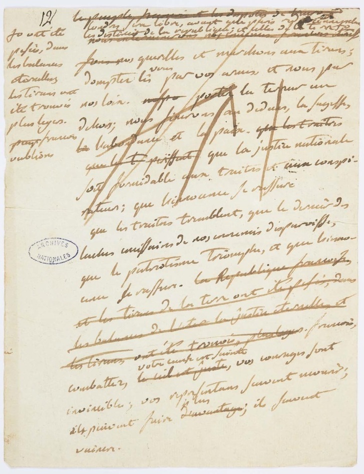 Rebondissement le 18 mai 2011 chez Sotheby's à Paris. Lors de la vente aux enchères de manuscrits inédits de Robespierre écrits entre 1792 et 1794, le marteau tombe, accompagné de la sentence "adjugé", pour un montant de 979.400 euros. L'adjudicataire se sent devenir le nouveau possesseur de ces manuscrits jusque là détenus par les descendants de Le Bas, ami de Robespierre, lorsque l'Etat français exerce son droit de préemption, puis décide de les acquérir. Rebondissement le 18 mai 2011 chez Sotheby's à Paris. Lors de la vente aux enchères de manuscrits inédits de Robespierre écrits entre 1792 et 1794, le marteau tombe, accompagné de la sentence "adjugé", pour un montant de 979.400 euros. L'adjudicataire se sent devenir le nouveau possesseur de ces manuscrits jusque là détenus par les descendants de Le Bas, ami de Robespierre, lorsque l'Etat français exerce son droit de préemption, puis décide de les acquérir.