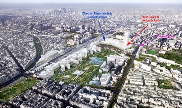ZAC de Clichy-Batignolles : de gauche à droite, la Direction Régionale de la Police Judiciaire de Paris (DRPJ), la Cité Judiciaire et la Porte de Clichy (c) anciens-combattants.forumactif.com ZAC de Clichy-Batignolles : de gauche à droite, la Direction Régionale de la Police Judiciaire de Paris (DRPJ), la Cité Judiciaire et la Porte de Clichy (c) anciens-combattants.forumactif.com