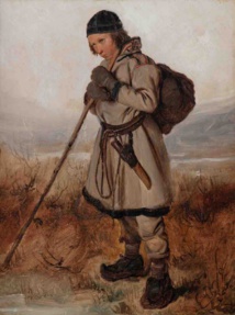 Biard, Young Sami resting on a walking stick, 1839©private collection, Photo Art Go