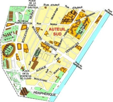 Le périmètre du conseil de quartier Auteuil Sud (c) Mairie du XVIe arrondissement.