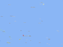 Essais nucléaires américains en Océanie : distance atoll Johnston et les autres îles du Pacifique Sud - capture d'écran Google.