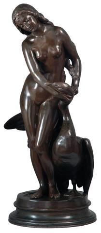 Lot 143 Alexandre Falguière 1831-1900 bronze signé A. Falguière - Léda et le cygne © Maître Bernard Galateau. Lot 143 Alexandre Falguière 1831-1900 bronze signé A. Falguière - Léda et le cygne © Maître Bernard Galateau.