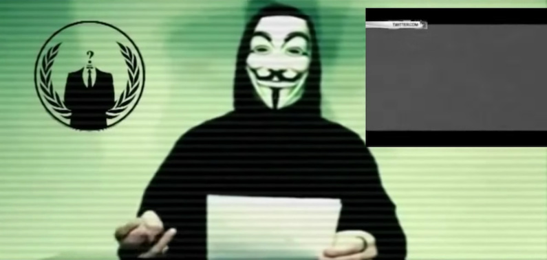 Message des Anonymous en direction de Daesh Etat Islamique © Capture d'écran Anonymous - You Tube.