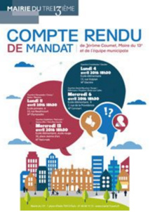 Compte-rendu de mandat du maire du 13e arrondissement de Paris © mairie13.paris.fr Compte-rendu de mandat du maire du 13e arrondissement de Paris © mairie13.paris.fr