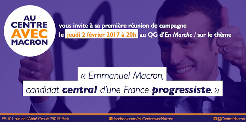 Première réunion des centristes de Paris avec Emmanuel Macron le 2 février 2017 à Paris.