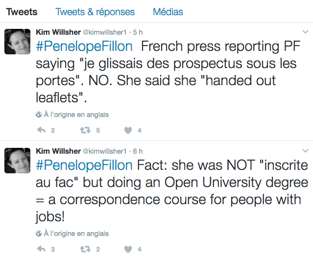 Les corrections de Kim Wellsher à France 2 « Envoyé Spécial » © capture d'écran Twitter