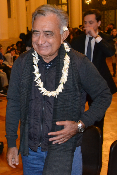 Oscar Temaru à la mairie du 5e arrondissement de Paris le 14/02/2017 - Photo VD/PT