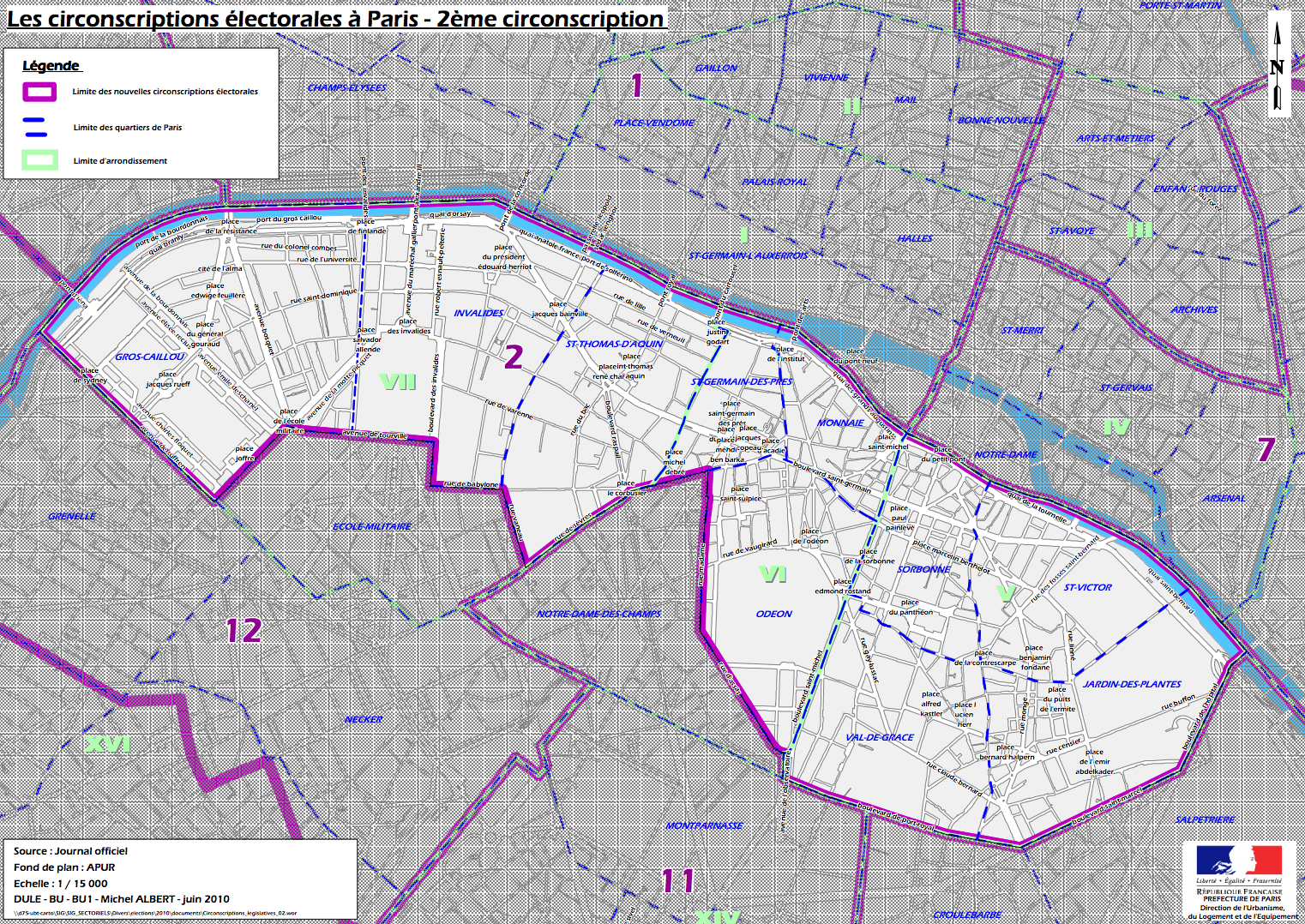 Cliquer pour agrandir - La 2e circonscription de Paris © Ministère de l'intérieur.