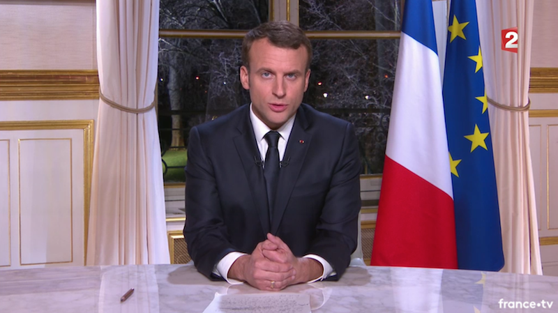 Les voeux 2017 d'Emmanuel Macron © capture d'écran.
