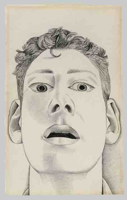Startled Man: Self-portrait, 1948, Pencil on Paper, 22,9x14,3 cm, private collection © The Lucian Freud Archive/Bridgeman Images