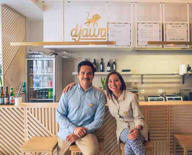 Stephanie Dambron and Fréderic Furmann, both Franco-Indonesian, but Dambron grow up in Indonesia, while Furmann grew up in France, owners of djawa chain©djawa food eateries, Paris