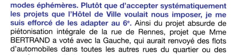 Extrait du tract de la liste UMP - Modem - UDI avec NKM dans le 6e arrondissement.