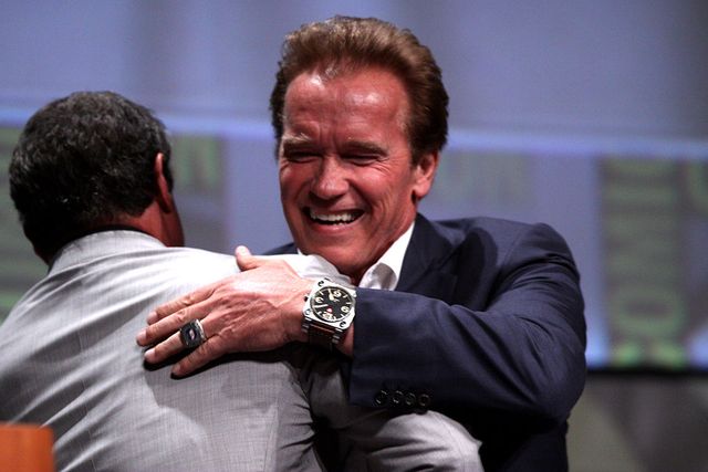 Arnold Schwarzenegger au Sommet mondial du R20 © Gage Skidmone