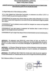 Arrêté municipal N°435/2015 du 19 octobre 2015 de la Ville de Maisons-Laffitte.