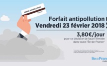 Forfait anti-pollution à 3,80 euros pour toute la journée du 23 février 2018