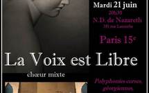 17 et 21 juin 2011 : Concert de la chorale "La voix est libre"