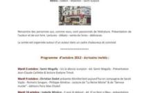 Octobre 2012 : Programme des Mardis Littéraires de Jean-Lou Guérin au Café de la Mairie Place Saint Sulpice 