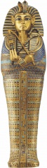 Gold Inlaid Canopic Coffinette of Tutankhamun Dedicated to Imseti and Isis.