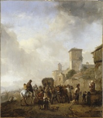 Le Cortège du Boeuf gras Auteur - Wouwerman Philips (1619-1668) (suiveur de) (C) RMN (Musée du Louvre) : Gérard Blot : Hervé Lewandowski 